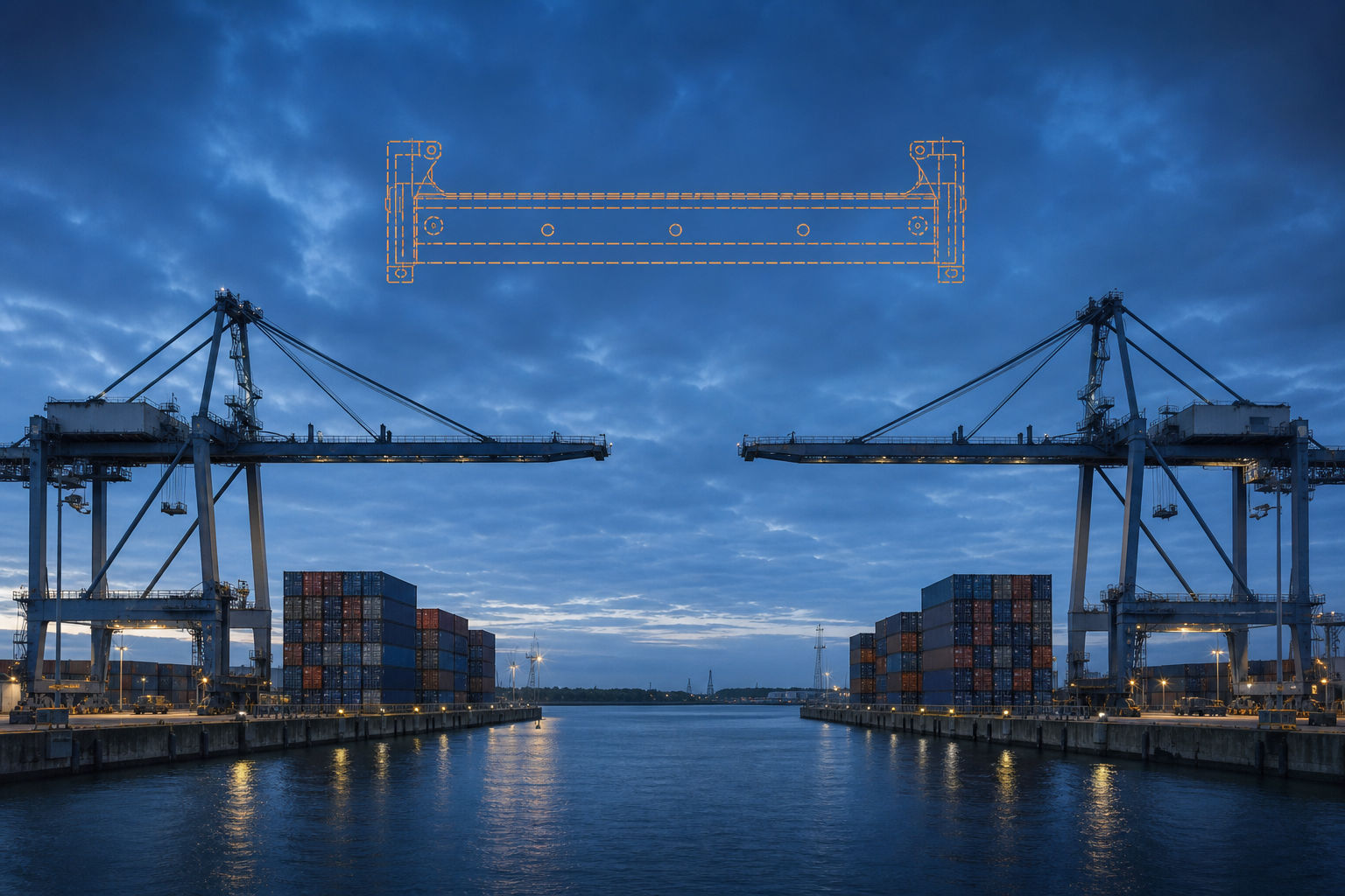 Port container terminal representing EU–China goods trade